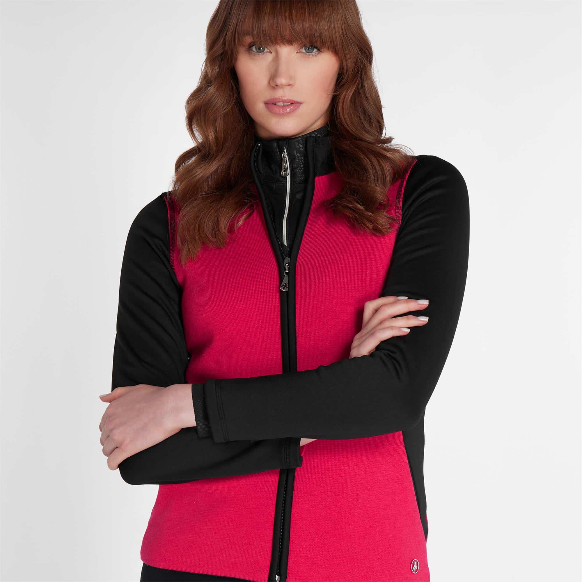 Green Lamb Kira Full Zip Hybrid Ladies Golf Jacket Pink/Black